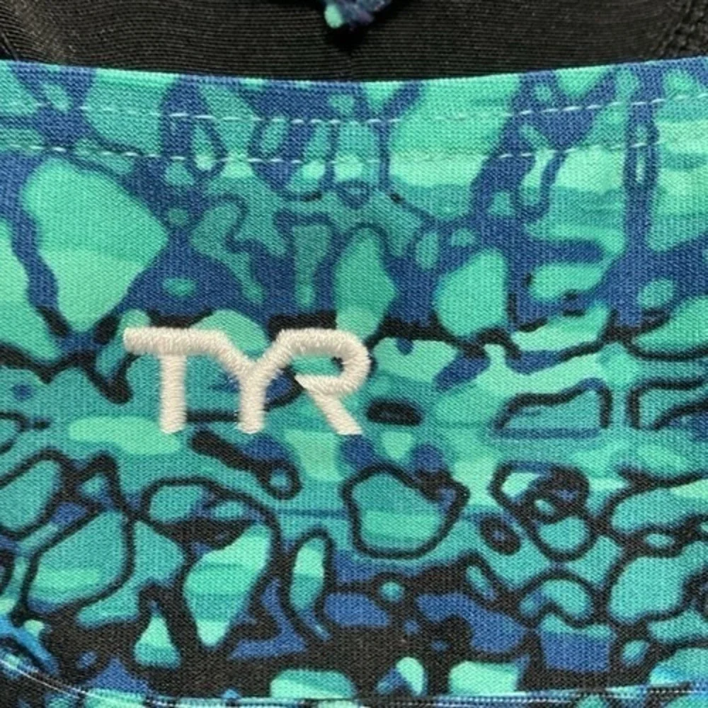 NWT TYR Artic V-Neck UPF50+ Teal/Blue Tankini Top Swim Kayak Style Women16 China
